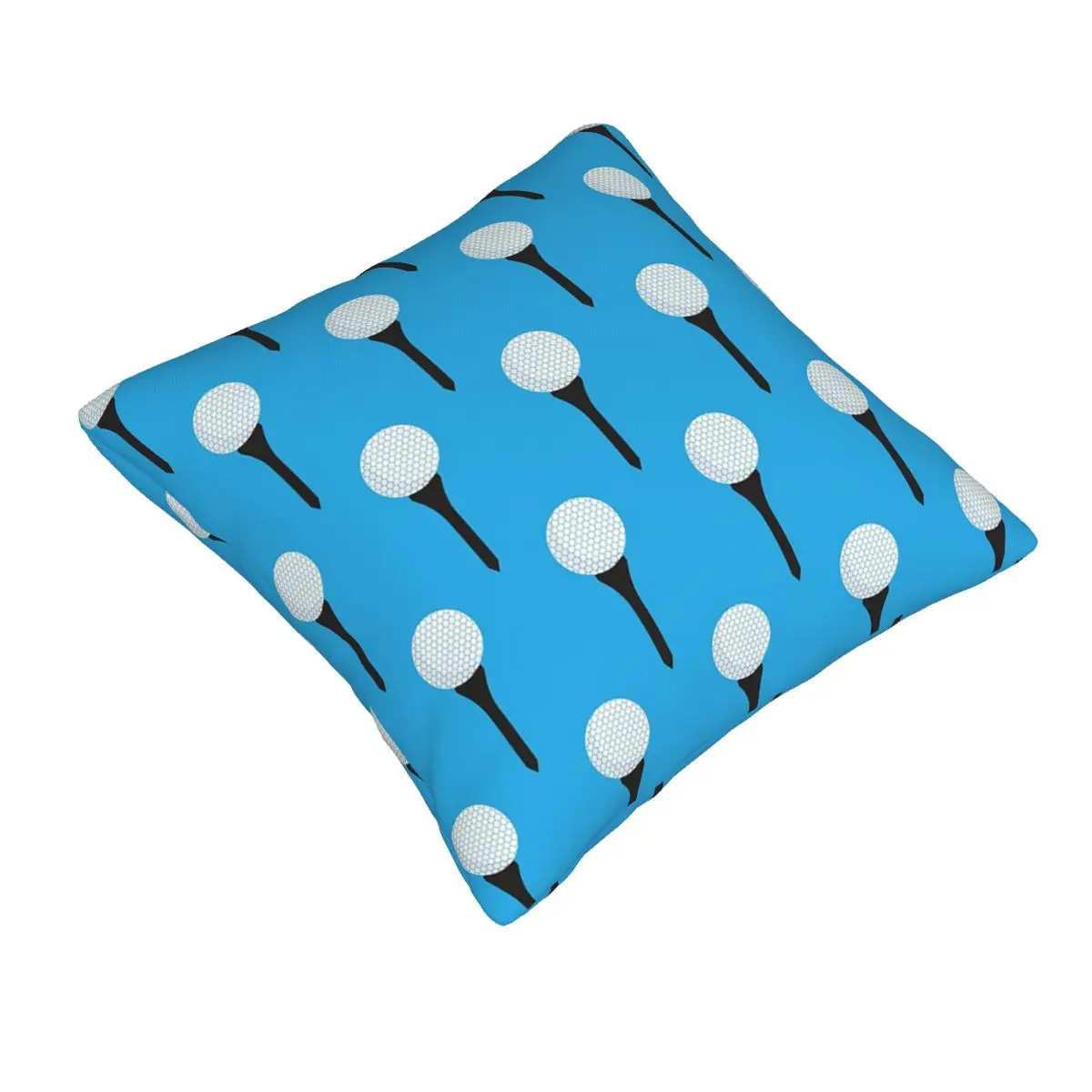 Golf Ball And Tee Pattern (Cyan Blue) Square Pillowcase Pillow Cover Cushion Decor Comfort Throw Pillow for Home Car