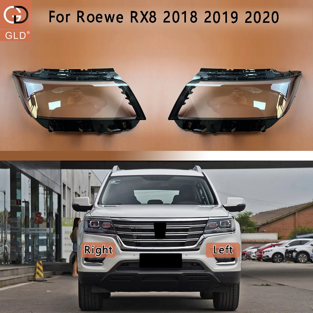 For Roewe RX8 2018 2019 2020 Car Accessories Front Headlamps Transparent Lampshades Lamp Shell Headlights Lens Cover Plexiglass