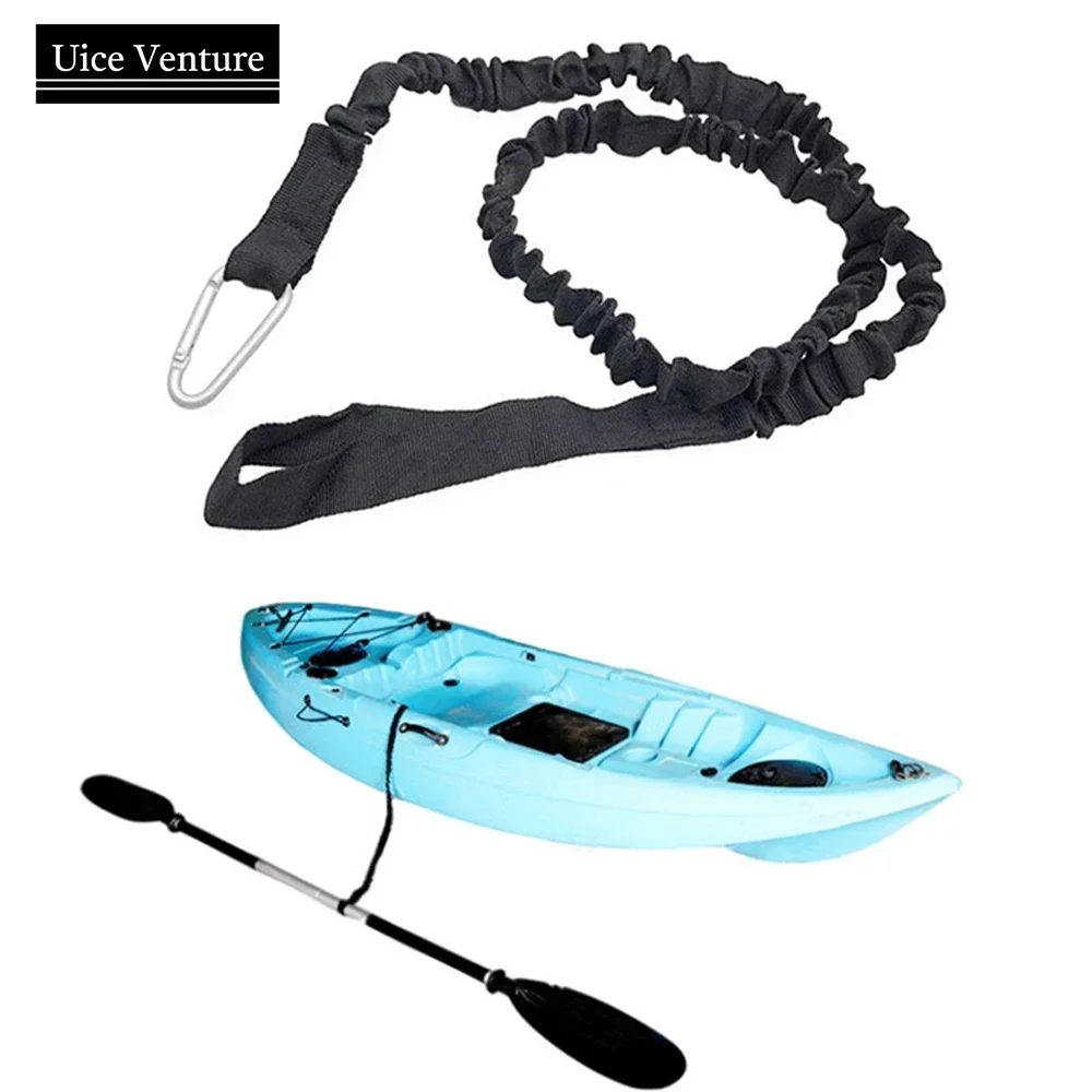 

Elastic Kayak Paddle Leash Adjustable With Safety Hook Fishing Rod Pole Coiled Lanyard Cord Tie Rope Rowing Boat Accessories