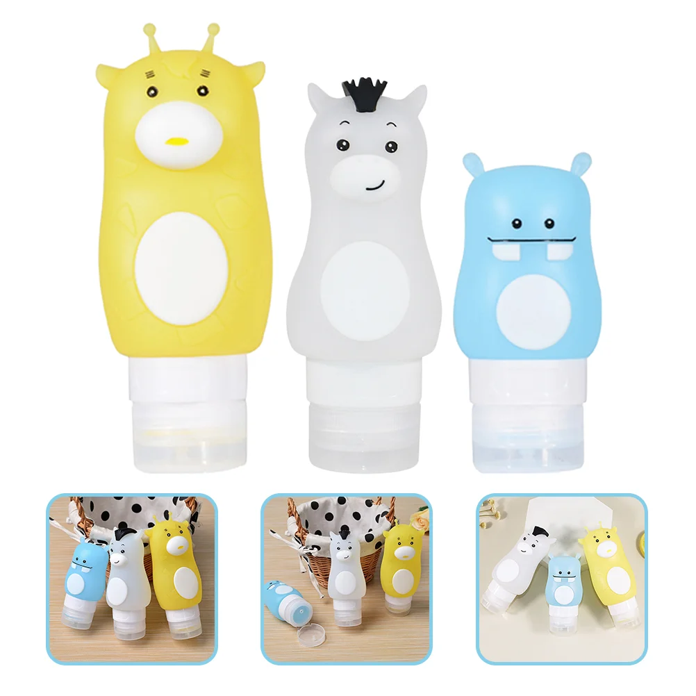 3 Pcs Silicone Squeeze Sauce Bottle Small Sub Bottles Lotion Empty Shampoo Travel Silica Gel