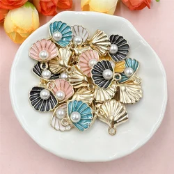 20Pcs 14.5*15.5mm Oil Dripping Jewelry Pearl Shell Pendant DIY Handmade Pendant Earrings Necklace Accessories
