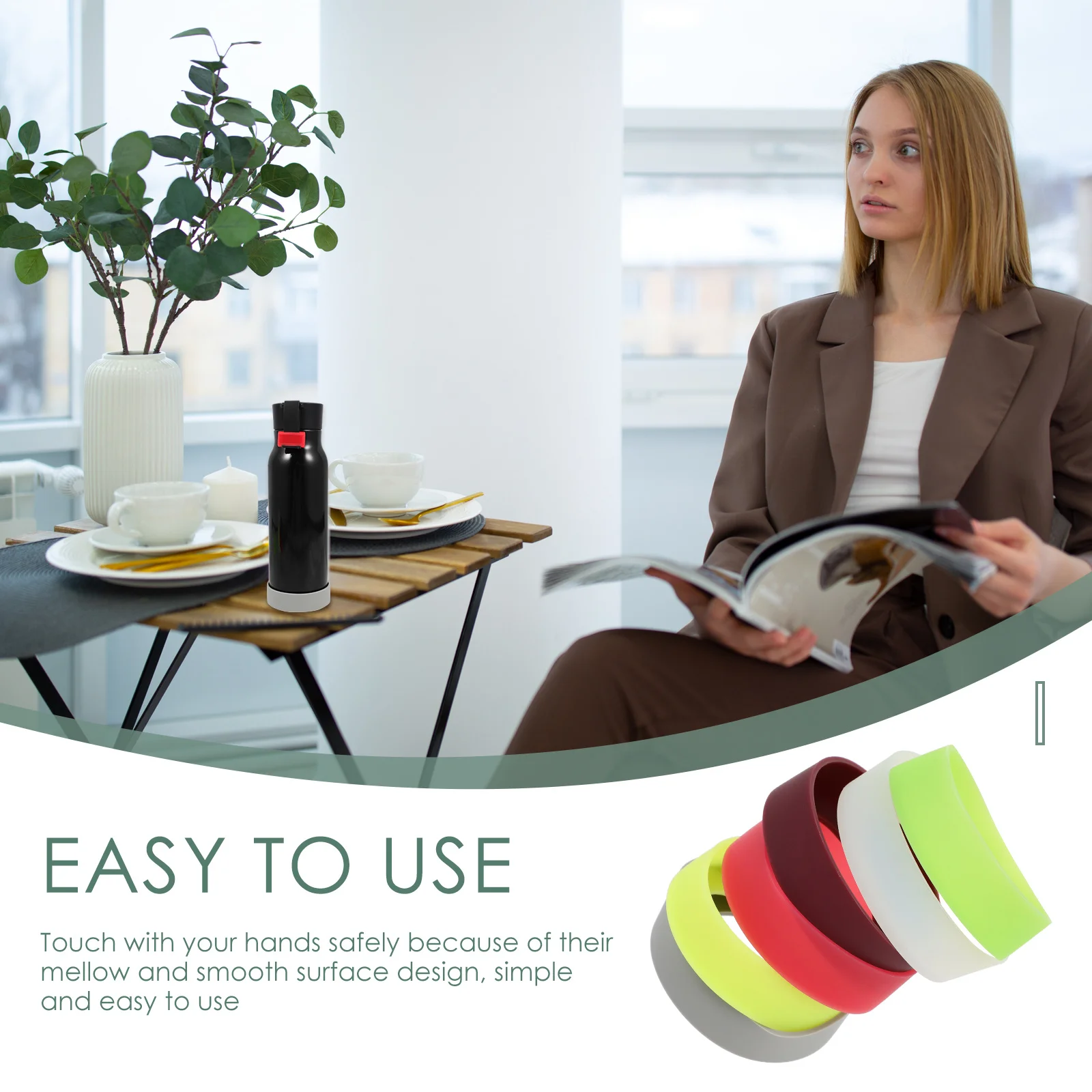 

12pcs Silicone Bottle Cover For Glass Cups Heat-Insulated Cup Sleeve Lightweight Base Bottle Covers Glass Cup