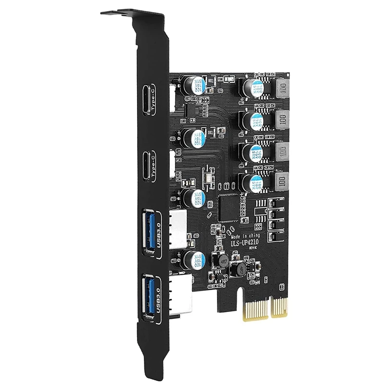 Placa de expansão pcie para usb 3.0 de 4 portas, placa adaptadora pci express para pc desktop, suporte windowsxp/7/8/10