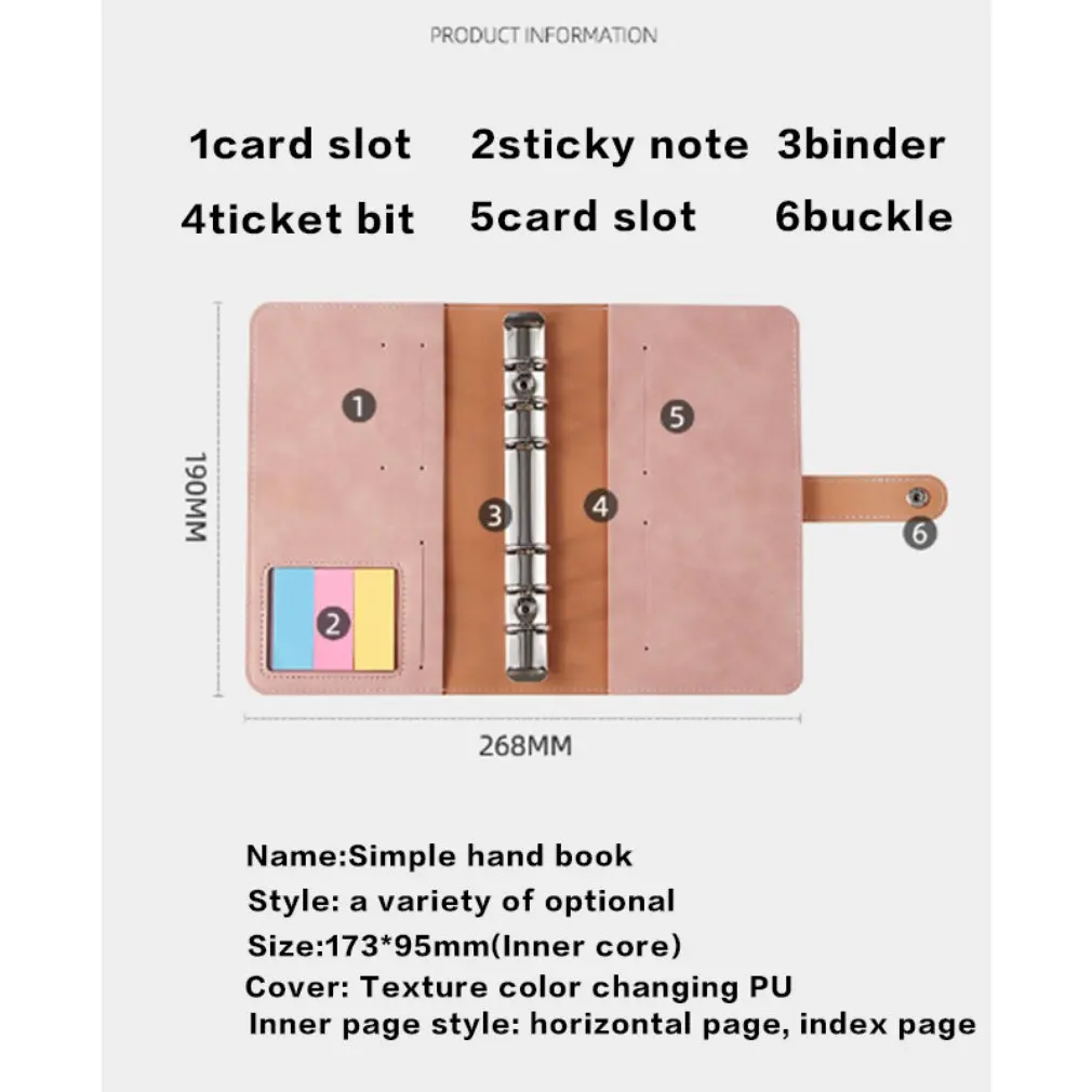 กระเป๋าหนัง PU สำหรับวางแผน2022 A6กระเป๋ามีซิปใส12ใบ