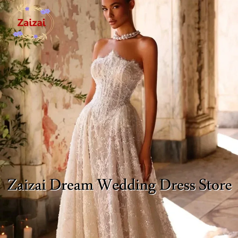 Customized  Shiny luxury Lace ivory A Line Wedding Dresses Sweetheart decal vestidos de novia Made robes De mariée