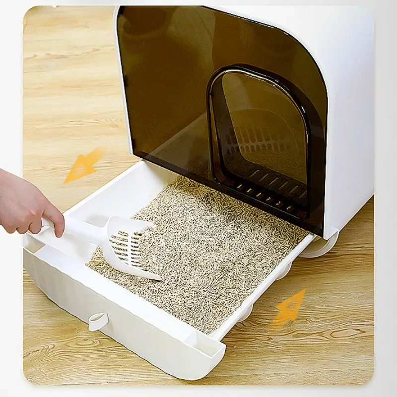 Pet Supplies Cat Letter Box,fully Closed Litter Box, Baby Cat Litter Drawer Bedpan, Large Anti-splash Deodorant Toilet for Cats