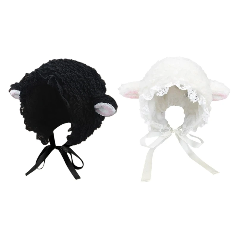 Soft Lamb Ears Hat Autumn And Winter  Cosplayed Hat Winter Picture Props Warm Earflap  Ear-Protection