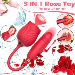 Sex Toys Rose Sucking Vibrator for Women Dildo Thrusting Vibrating Clit Sucker Nipple Clitoris Stimulation Female for Adults 18+