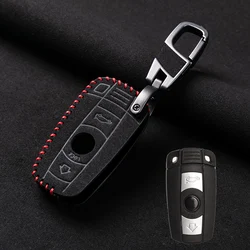 Leather Car Key Case Cover Fob For BMW E60 E61 E70 E81 E87 E90 E91 E92 X1 X5 X3 1 3 5 6 Series Z4 Protector Shell Accessories