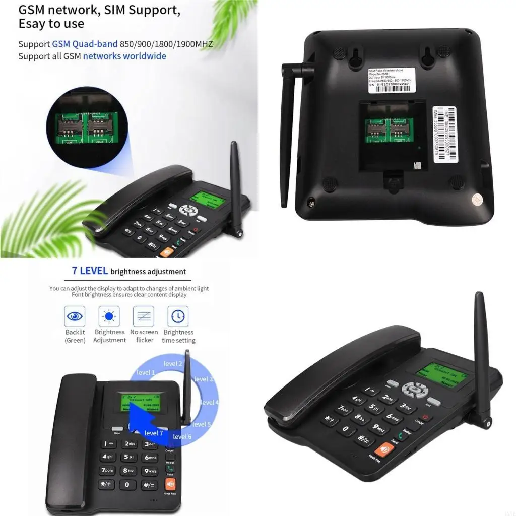 4X7E ETS-6588 Cordless Phone Desktop Telephone Wireless Communication Solution