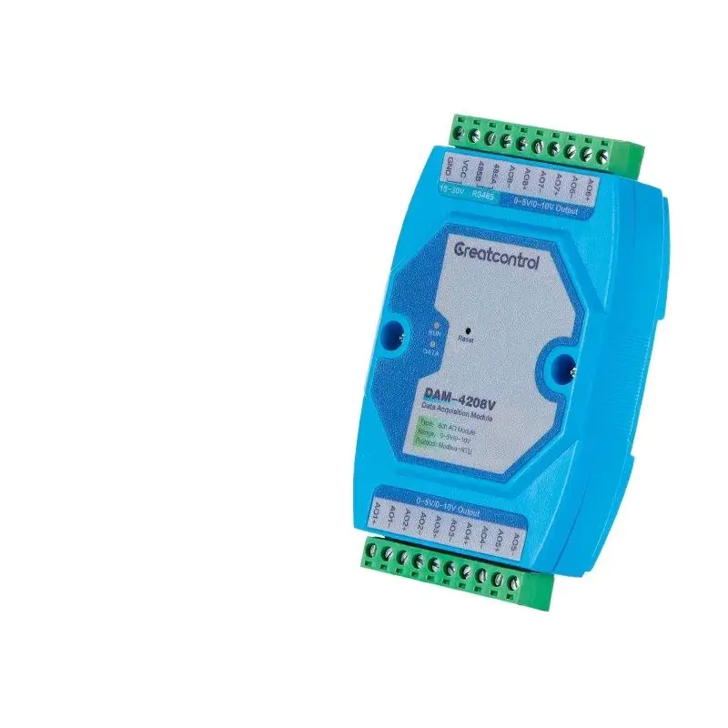 

RS485 to multi-channel 0-5V output 0-10V voltage output to analog Modbus slave protocol AO module