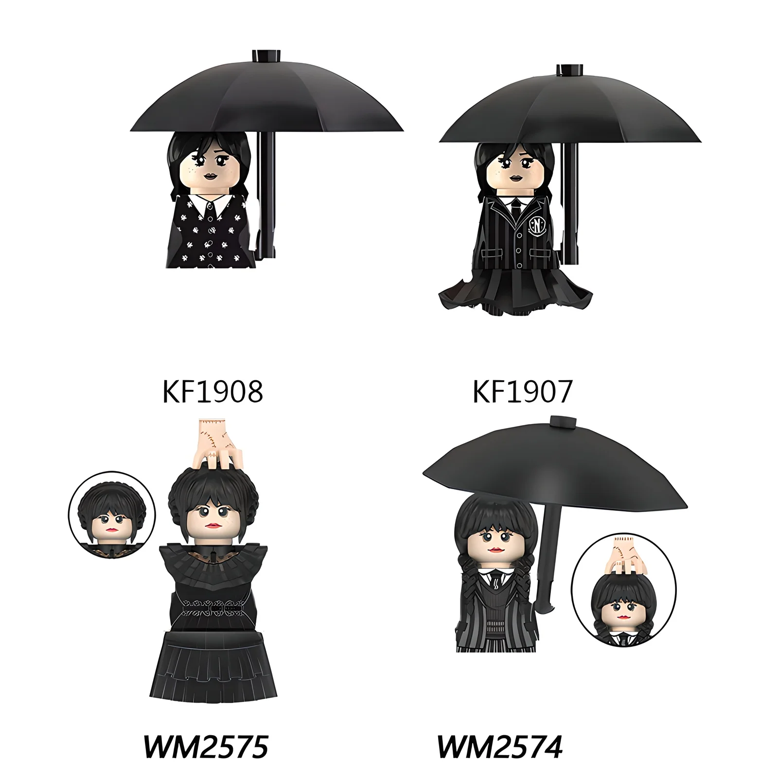 

KF1907-KF1908 WM2574-WM2575 Готические фигурки строительных блоков - безопасная коллекционная игрушка из АБС-пластика для детей