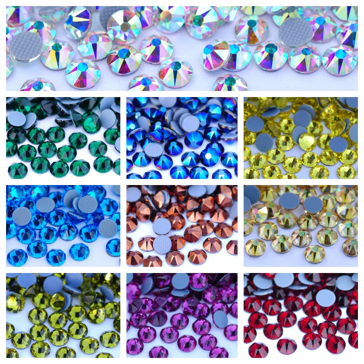 YANRUO 2088HF Diamante Element 8 big 8 Small Iron on Hotfix Tape Rhinestones For Clothing Crystals DIY Decoration Wedding Dress