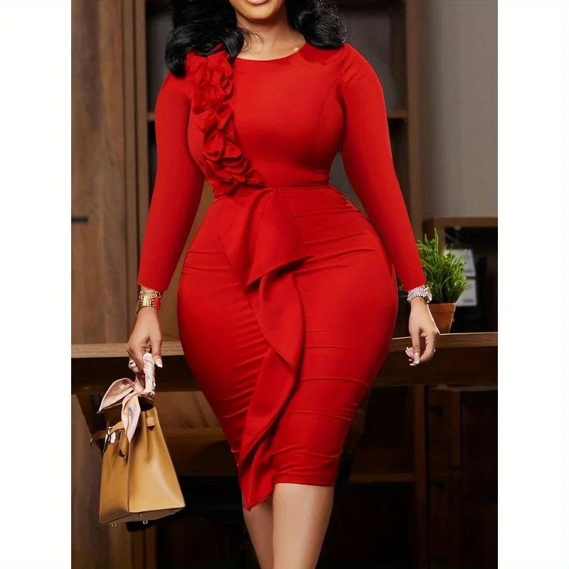 Elegant Large Size Simple Black and White Polka Dot Contrasting Halterneck Slim Fit Jumpsuit