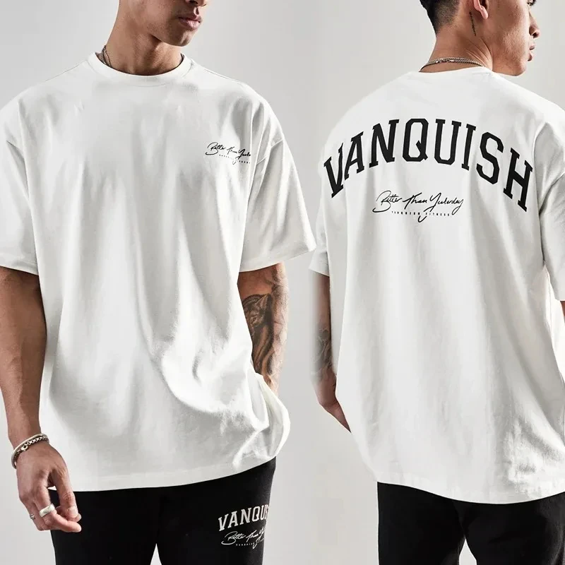 Summer Men Fashion Cotton T-Shirt Vanquish Tops Tees Children Casual Y2K O-Neck Clothing Women Short Sleeve Harajuku Streetwear