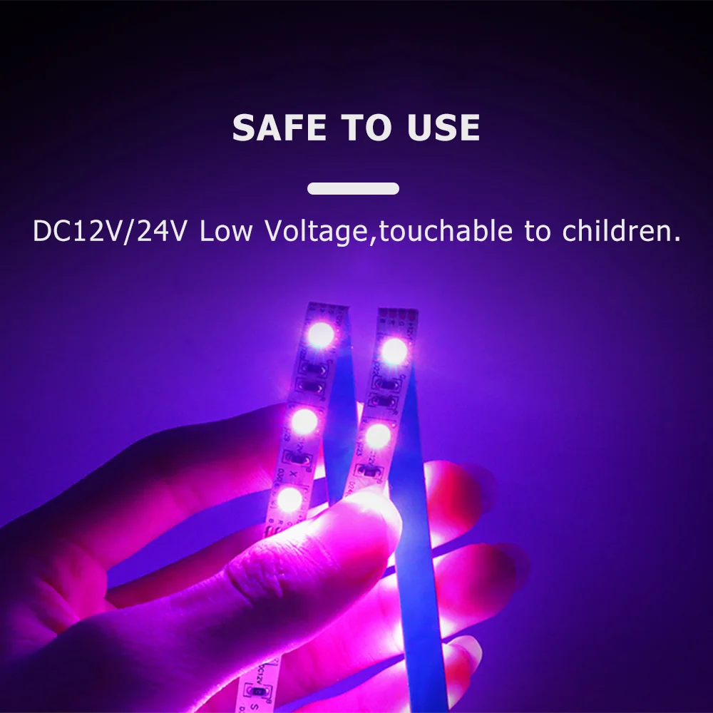 5m DC 12V 24V RGB LED Strip SMD5050 60LEDs/m 96LEDs/m Flexible LED Light Tape 8mm PCB for Decoration