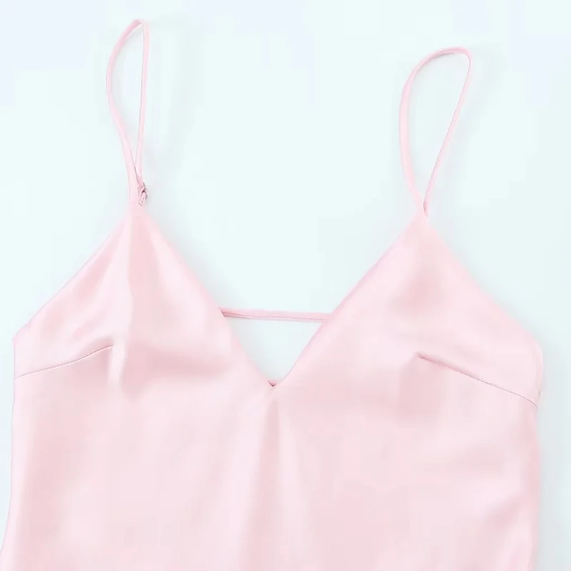 HXAO زلة امرأة فستان الصيف بلا أكمام الساتان فستان طويل مشد عارية الذراعين الصلبة المرأة مثير فساتين فستان الشمس مساء فستان 088 #4