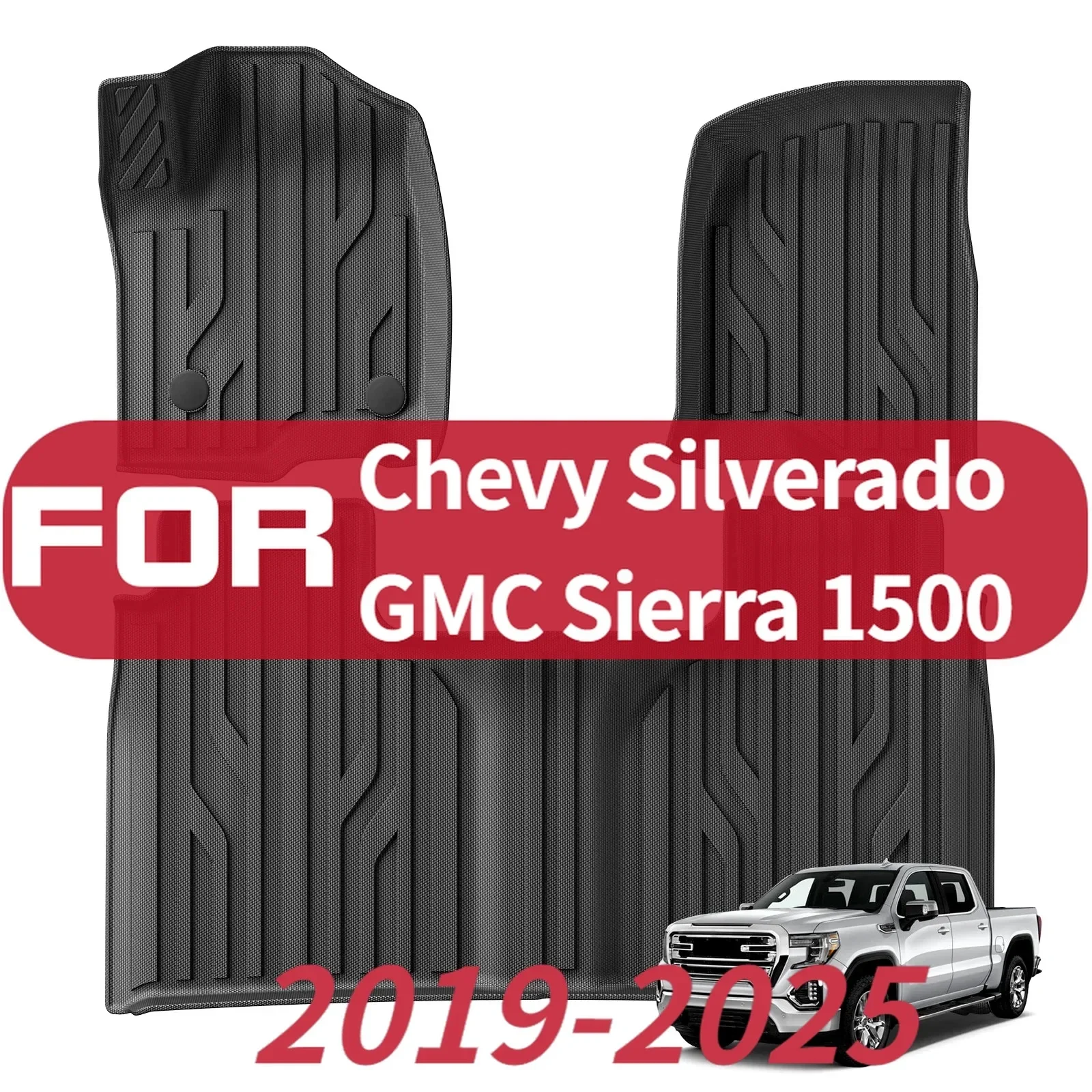

Коврики для GMC Sierra 1500/Chevy Silverado 2019-2025 Crew Cab 2020-2025 SLV/SRA 2500 3500 Аксессуары для ног Cargo LinerMats