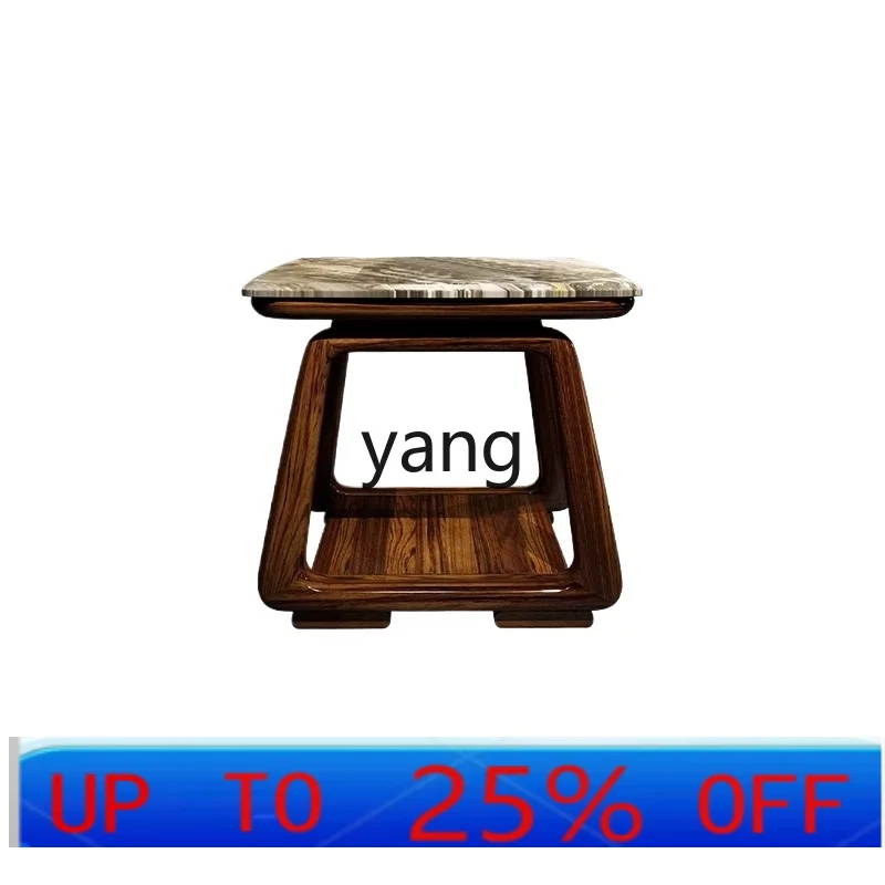 

LMMsofa side few light luxury solid wood marble countertop new Chinese movable small coffee table mini