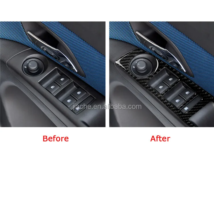 Carbon Fiber Window Lifter Switch Button Decoration Panel Cover Trim Sticker For Chevrolet Cruze 2009-2015 Car Accessories