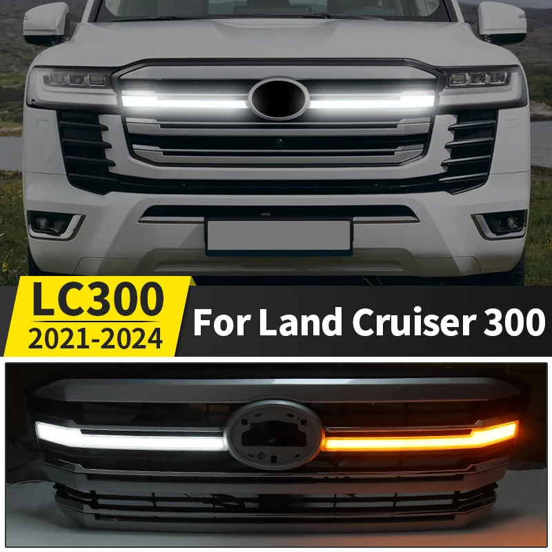 

Applicable to 2021-2023 Land Cruiser 300 Lc300 Front Grille Middle Net Modified LED Dynamic External Accessories Decoration