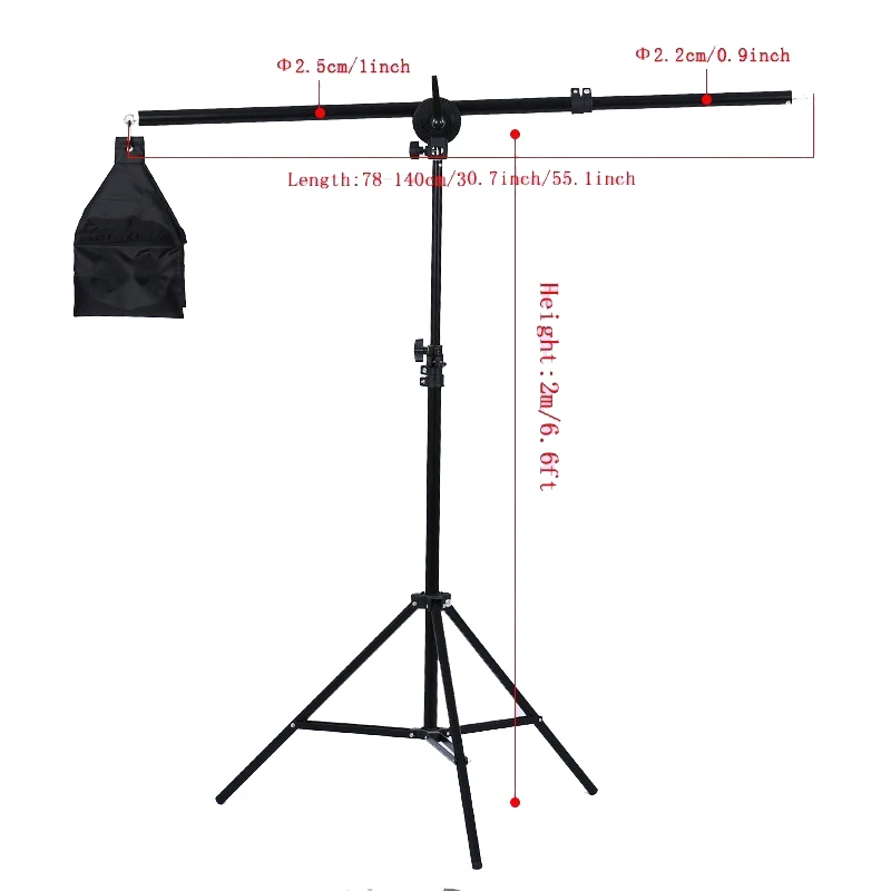 Photography Studio Video Photo Accessories 2M Light Stand + 50*70CM Softbox Lighting Tent + Dome Boom Arm Light Frame Kit Set