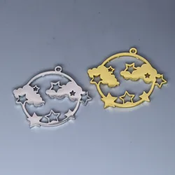 5pcs/lot Sequin Cloud Stars Charm Pendants Making DIY Stainless Steel Handmade Finding Jewelry