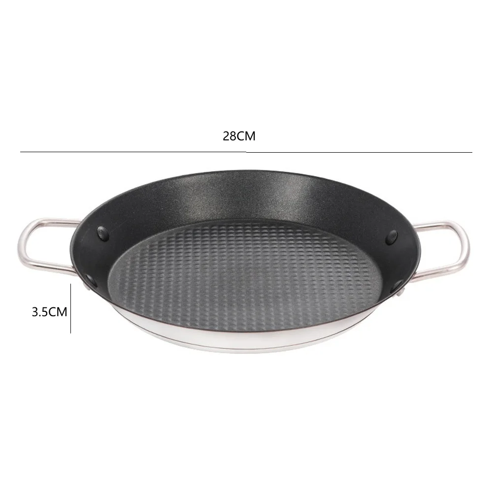 

Nonstick Paella Pan Stainless Steel with Raised Dots for Seafood Rice Multi Function Skillet 28CM 30CM 32CM 34CM