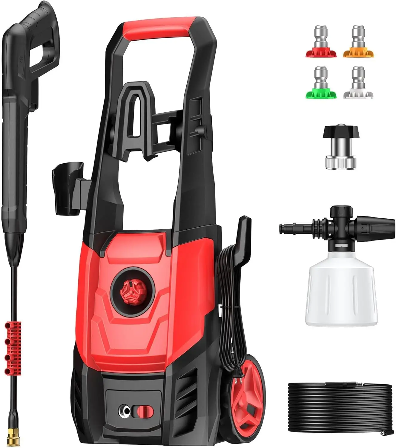 

Electric Pressure Washer, 2.5 GPM Power Washer with 4 Quick Connect Nozzles & Foam Cannon, Portable High Pressure Washer