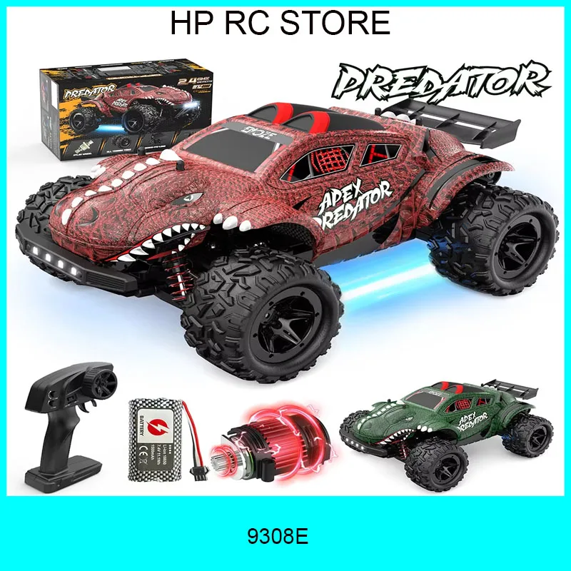 

9308E 1:18 4WD RC Off-Roader - 2.4G, 40km/h, Brushed, RTR Kids Gift (Ages 8+)