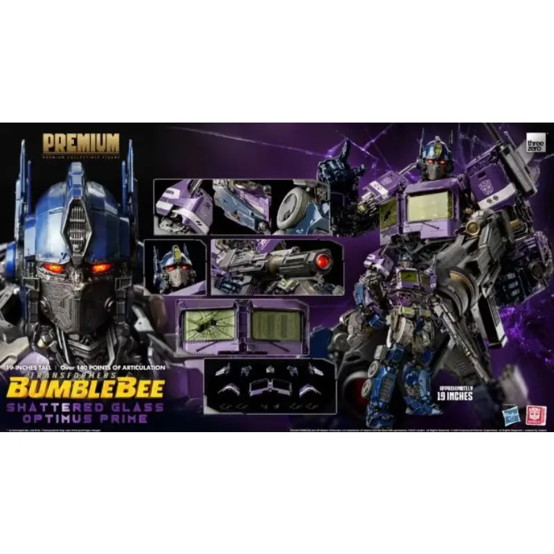 Original Hasbro Threezero Transformers SHATTERED GLASS OPTIMUS PRIME 485MM 3Z0558 Action Toy Figure Ornaments Collection