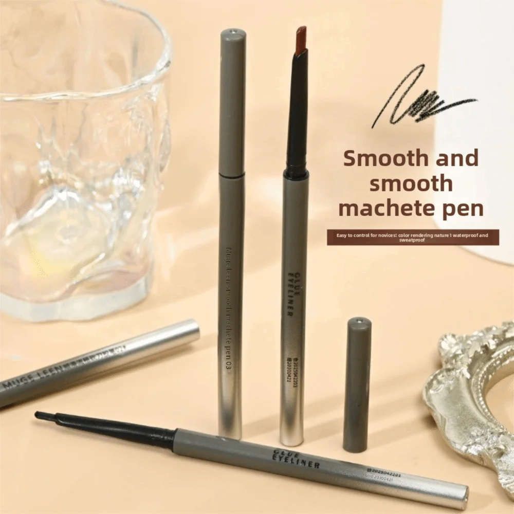 جديد مكافحة تلطخ المائل كحل هلام القلم السلس شقة رئيس كحل مقاوم للماء التجفيف السريع كحل ماكياج العين