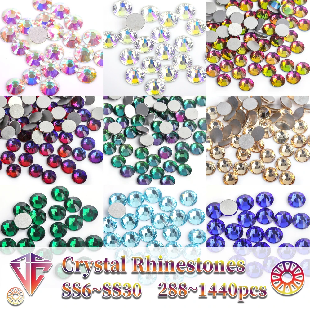 Vc SS6-SS30 aaaaa hochwertige Glas kristall nicht Hotfix Strass Flatback Glitter Steine Nail Art Dekorationen DIY Zubehör