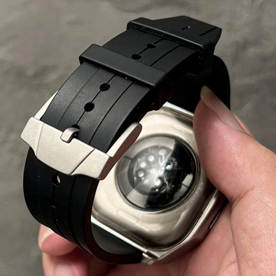 Luxury Smartwatch Case for Apple Watch 46mm 45mm 44mm Fully Wrapped Rugged Case Silicon Band iWatch Series 11/10/9/8/7/6/5/4/SE
