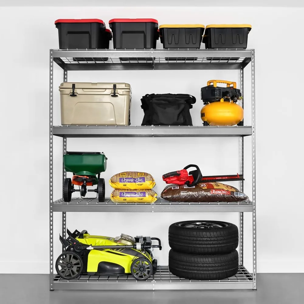 Garage Storage Rack - Hammertone | Steel Shelving Unit | 24" D x 72" W x 84" T