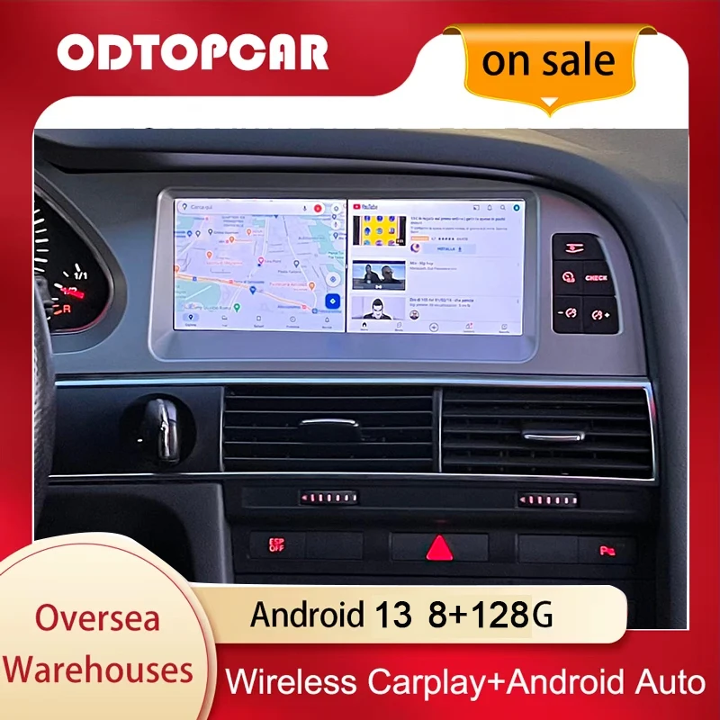 

Wireless CarPlay For Audi A6 C6 4f 2005-2011 MMI 2G 3G Android 13 GPS Car Multimedia Player Navigation Radio Stereo touch screen