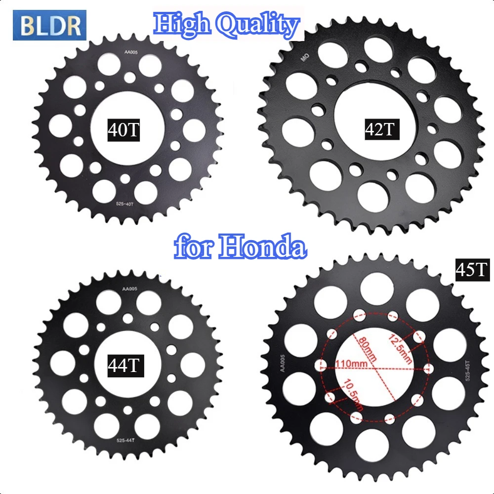 525 40T 42T 44T 45T Rear Sprocket for Honda XBR500 NV600 Steed PC21 VT600 Shadow Deluxe CB750 XRV750 Africa Twin CRF1100