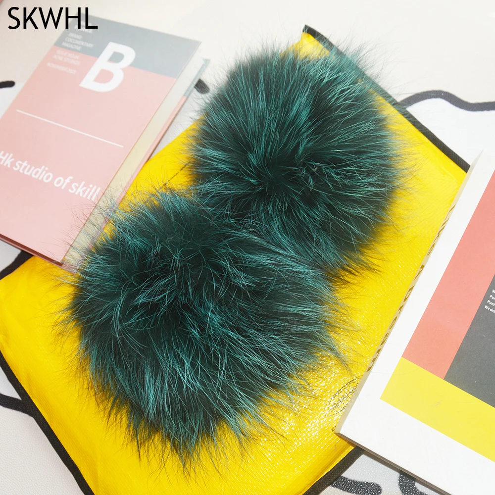 Real Fox Fur Cuffs Arm Warmer Winter Warm Women Wrist Cuff Sleeves Gloves Pompom Real Fur Bracelet Wristband Sleeves Accessories