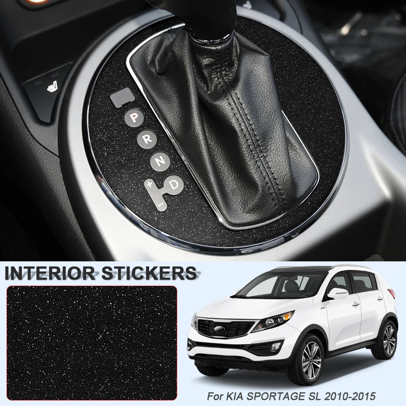 

For KIA SPORTAGE SL 2010-2015 LHD Car Carbon Black Interior Sticker Lifting Window Panel Decal Gear Door Protective Film