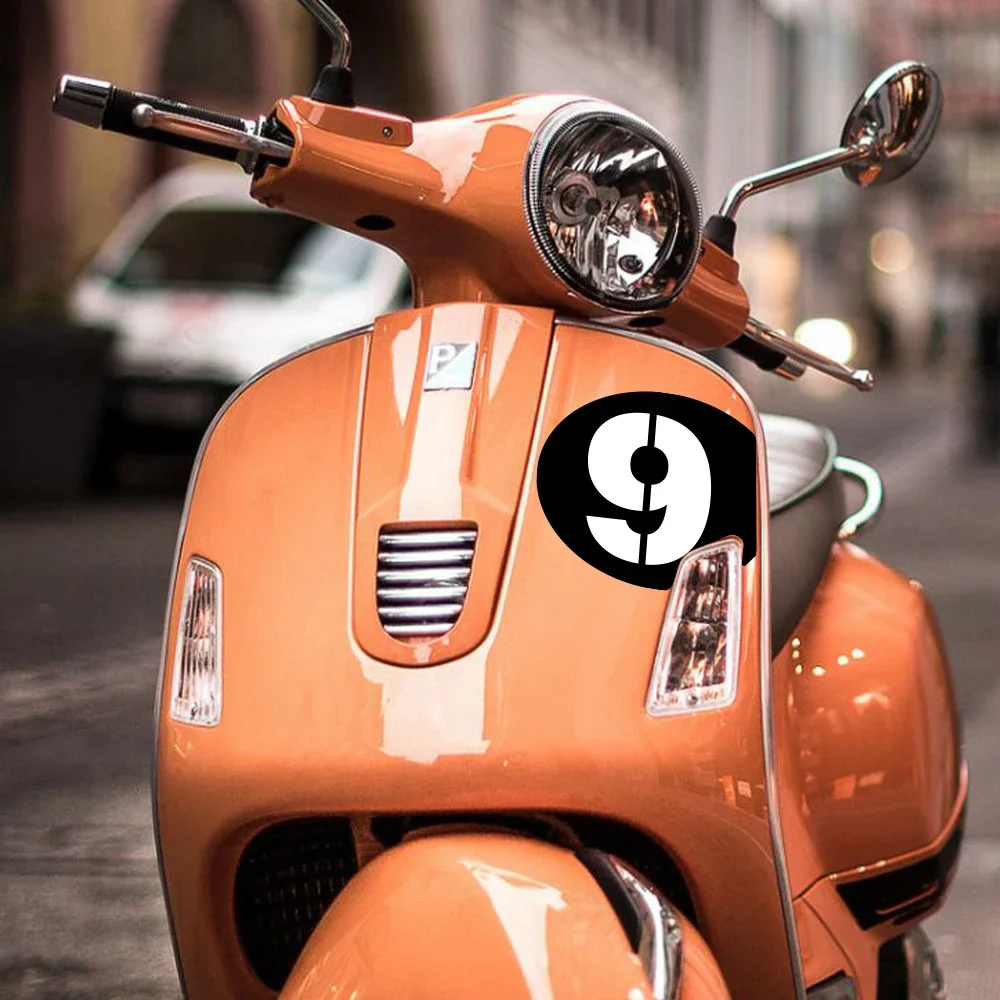 2 stücke Motorrad Aufkleber NO.6 Anzahl Vinyl Aufkleber Dekor Wasserdicht Für Vespa Sei 6 Giorni GT GTS GTL GTV 125 300 Super GTS300ie