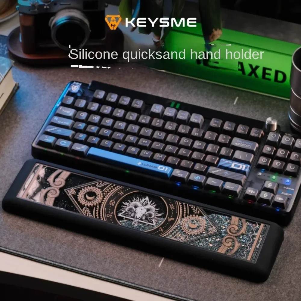 Pre-sale Keysme Metal Silicone Wrist Rest Quicksand Hand Holder Aluminum Alloy 75% Layout  Palm Pad for Keyboard Esports Gaming