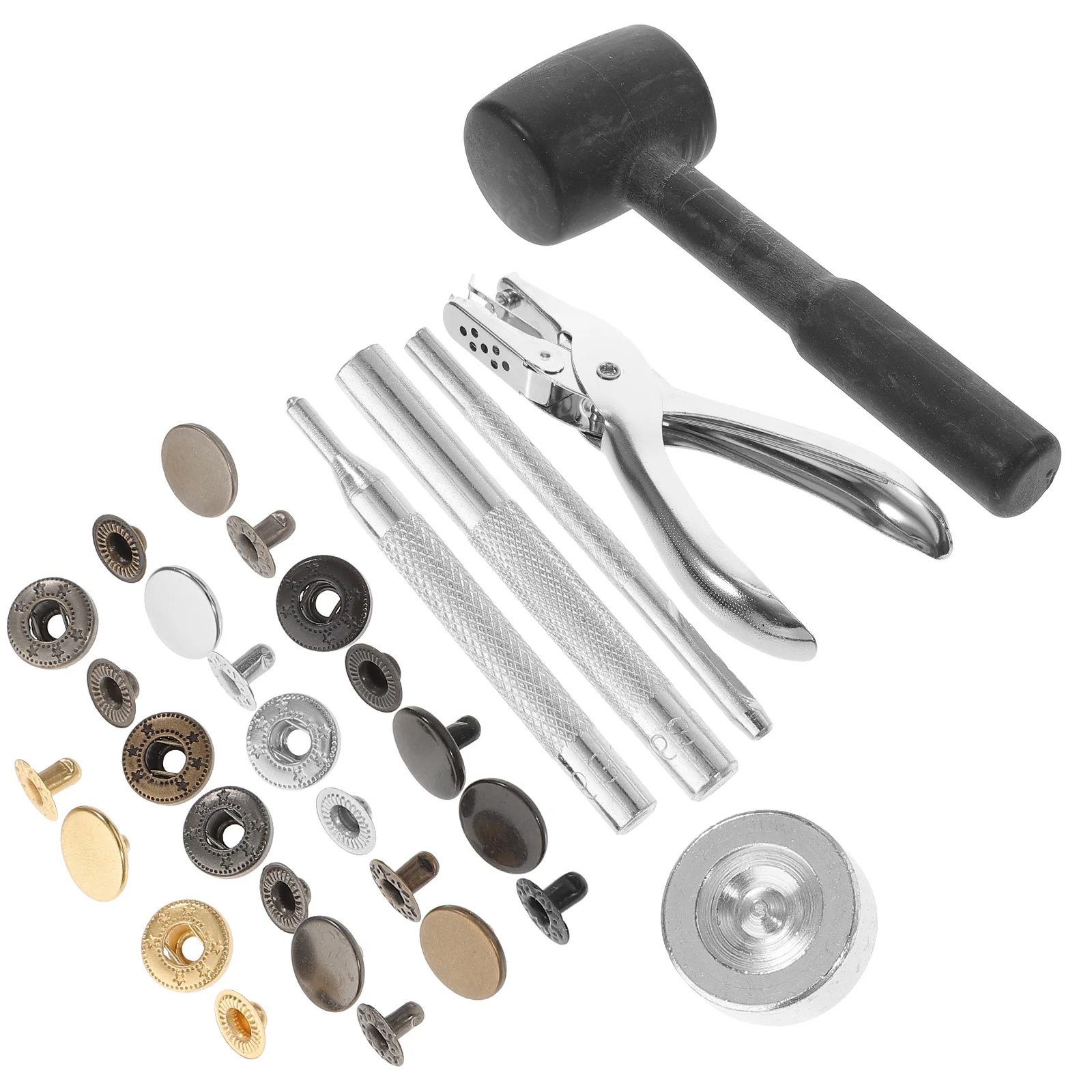 

1Set Snap Button Kit for Metal Snap Fasteners Clothes Jackets Jeans Multi Color Storage Snaps for