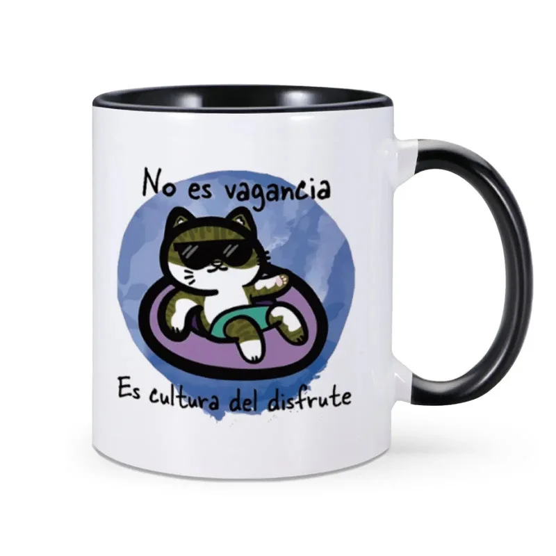 Cross-border exclusive for fun Spanish cat coffee cups, cool cat tea cups, ceramic gifts, mugs, spot wholesale.