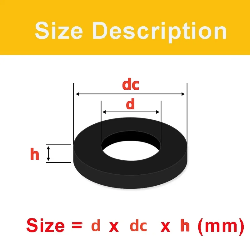 10/20/30/50/100/200/300/500 Pieces M4 M5 M6 Black High-quality Nylon Plastic Heat-resistant Insulation Hard Flat Washer Gasket
