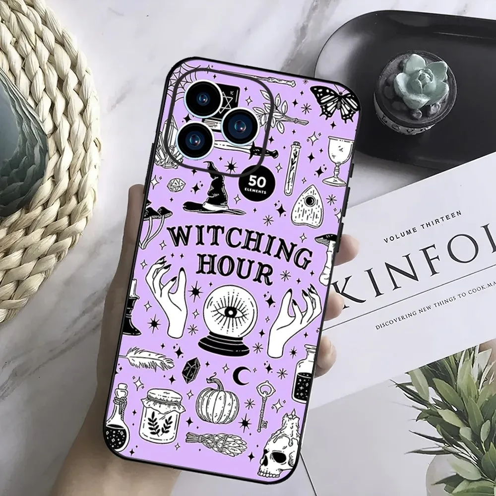 MAGIC Witchcraft Witch Phone Case For Samsung Galaxy S24 S23 S22 S21 S20 FE S10 S9 S10E Plus Ultra Lite 5G Black Phone Case