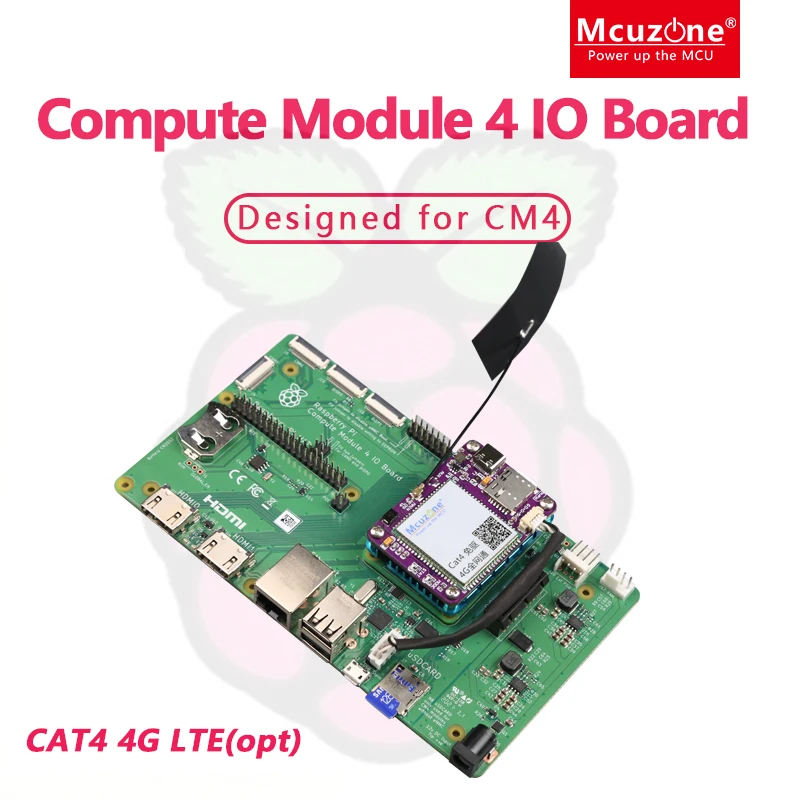 Raspberry Pi Compute Module 4 IO Board, BCM2711, a Development Platform for CM4 heat sink, 4G LTE module, CM4 IO board