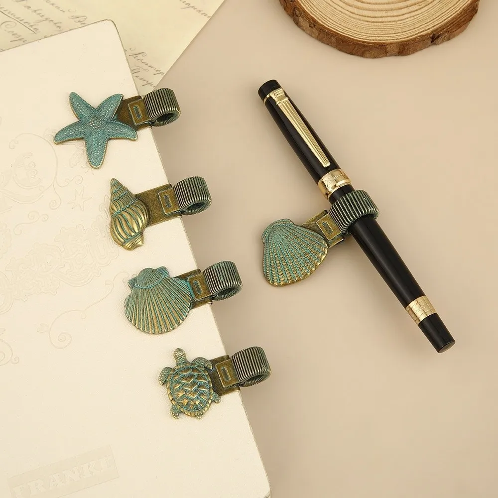 Metal Pen Loop Holder Anti-lost Fixed Stationery Metal Pen Holder Secure Grip Multi-functional Spring Pen Clip