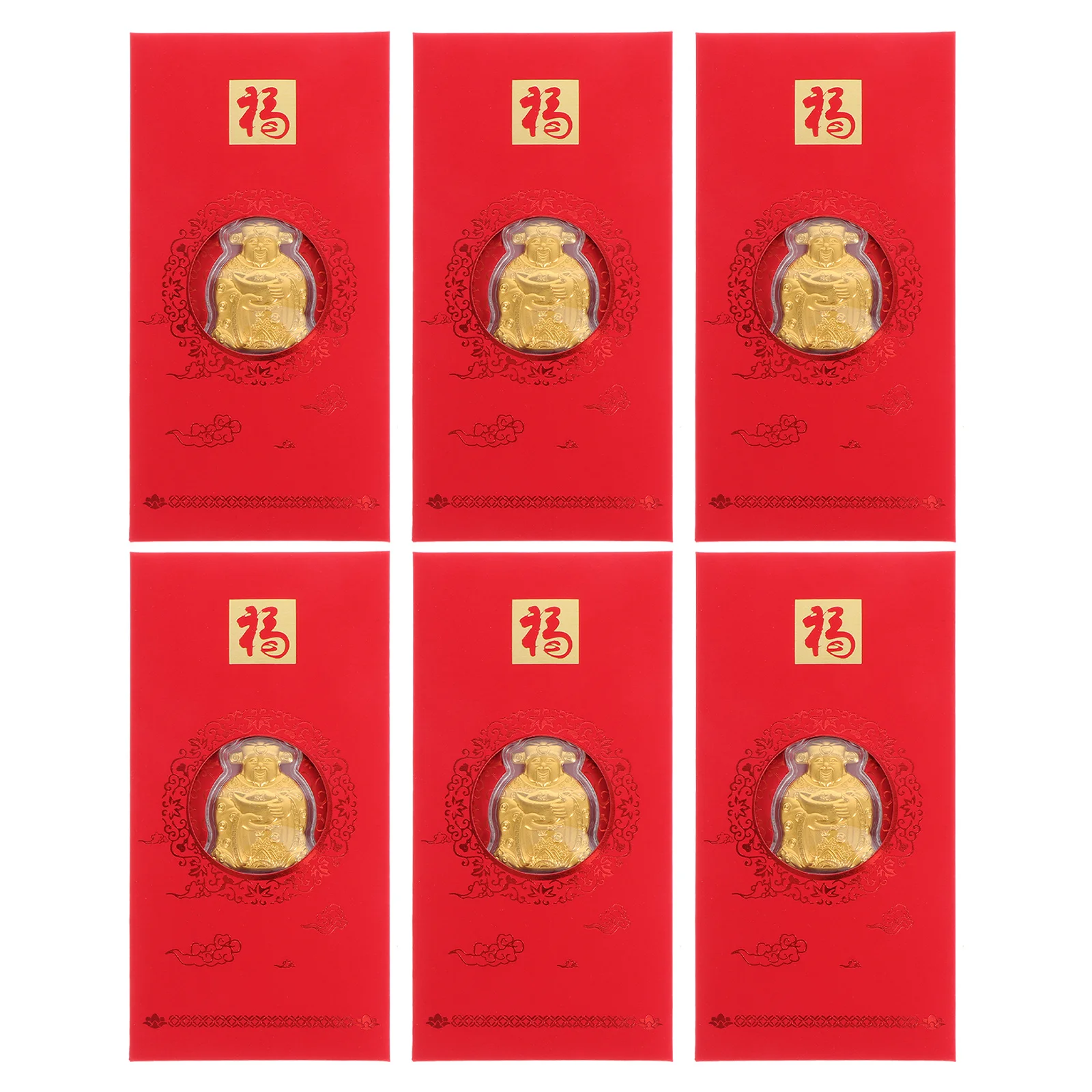 6 buste rosse per Capodanno cinese, pacchetti rossi di pregevole fattura, pacchetti per cerimonie, buste per soldi fortunati