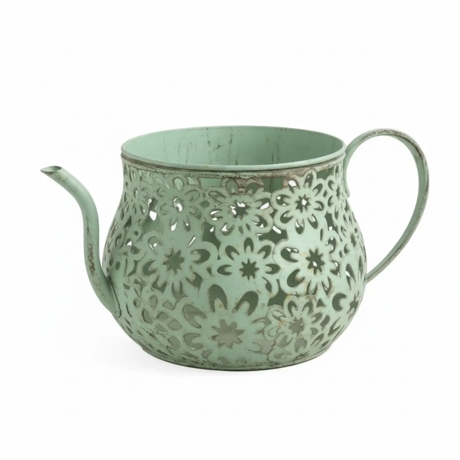 Watering Can Planter Rustic Decorative Flower Pot Perforated for Garden, Indoor