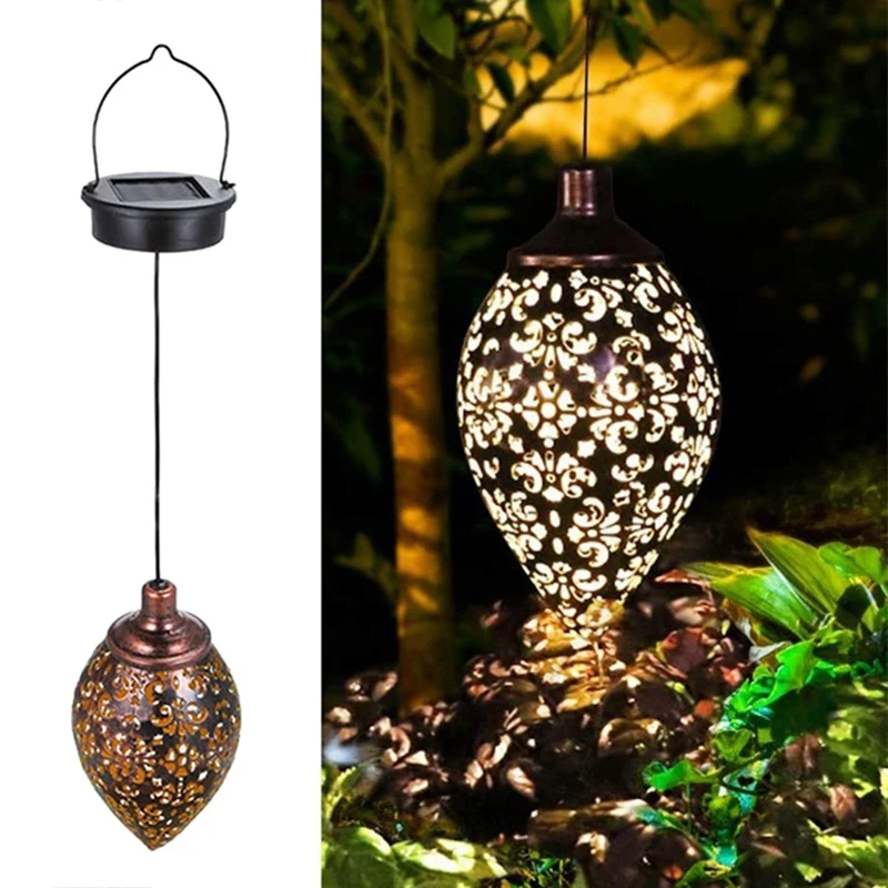 

Outdoor Solar Lantern Hollow Outdoor Lanterns Waterproof Lanterns Garden Patio Party Decor